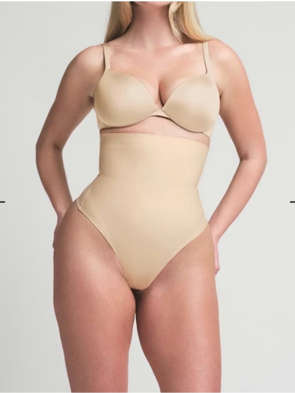 SKIMS High-Waist Shaping Thong Bodysuit in Nude